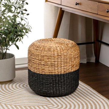 Aimee Modern Minimalist Hand-Woven Hyacinth Stool